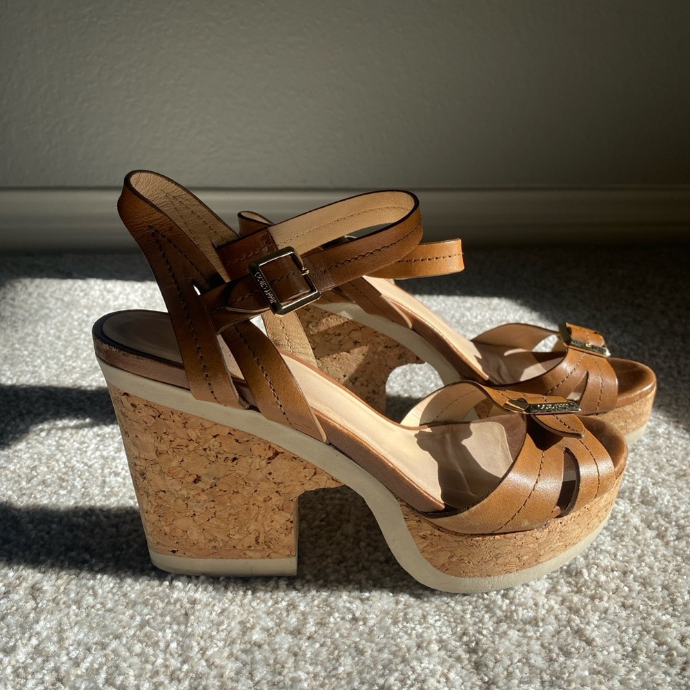 Jimmy Choo Nemesis Platform Sandals - Brown Leather (Gently Used)